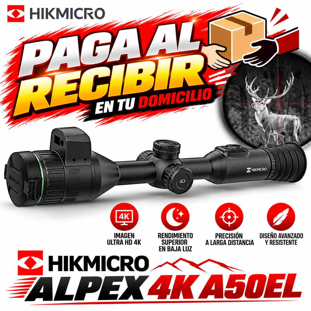 HIKMICRO ALPEX 4K – Visor de Visión Nocturna Digital 4K con Infrarrojos para Día y Noche